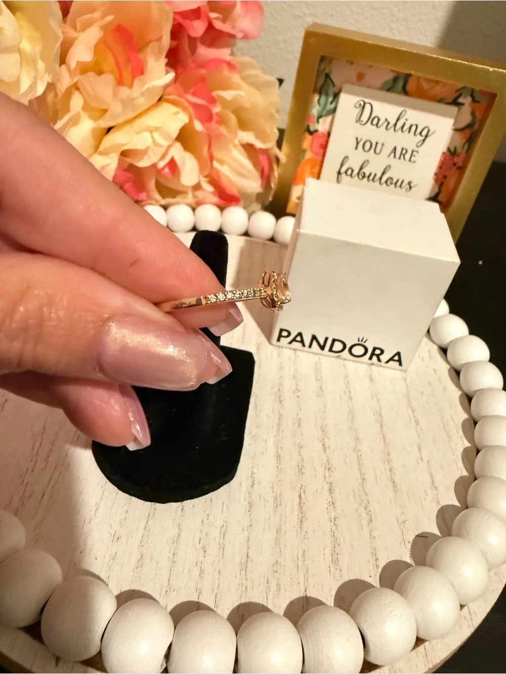 Pandora Rose Heart Halo Ring Pink CZ Size 56 US 7.5 ALE MET Signed With Box